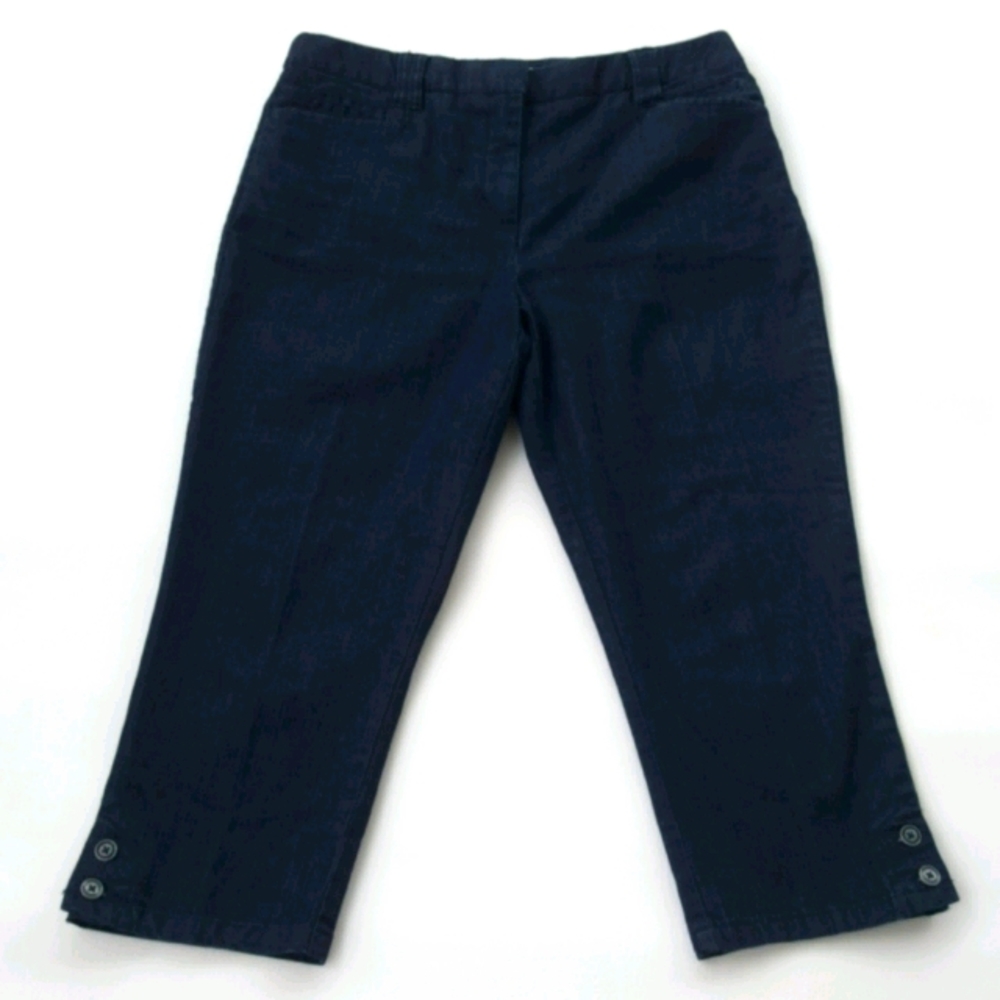 CATO ♡ NWOT Beautiful Dark Denim Stretchy Casual Blue Jean Capris 10